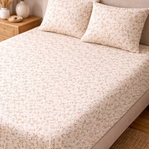 Cotton Single Size Bedsheet – Blue Floral