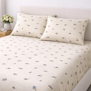 Cotton Bedsheet with  Baze small print (dot )