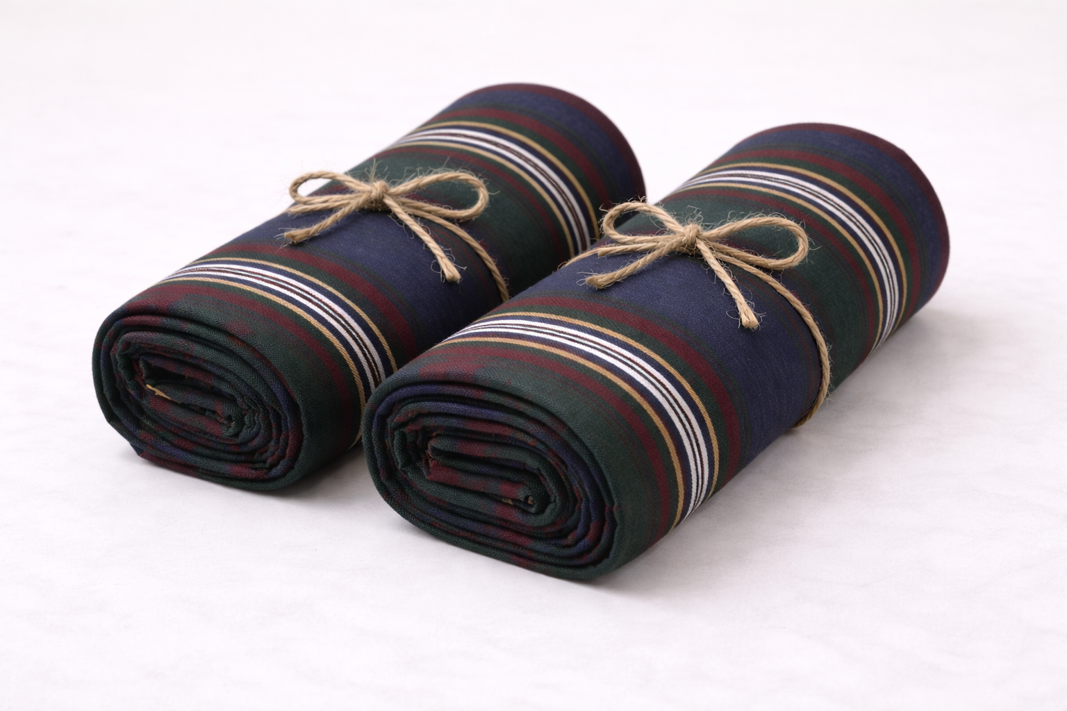 Cotton Bedsheet with Green Stripe - Image 3