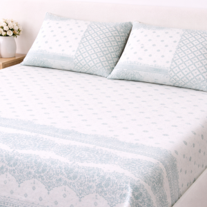 Cotton Bedsheet with Green Design