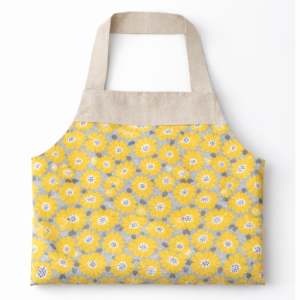 Cotton Apron with design - Yellow Floral