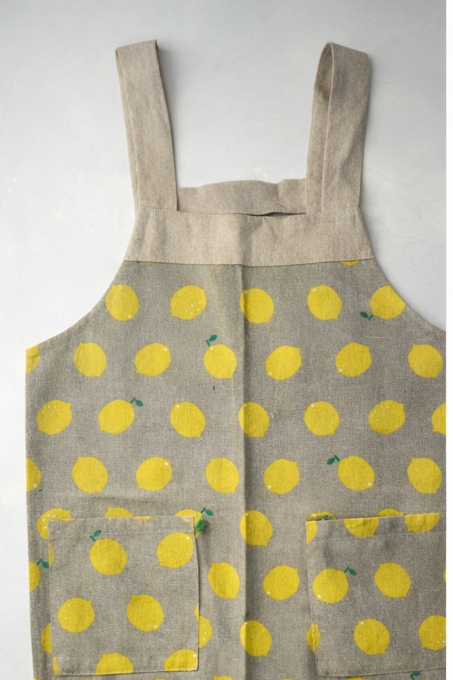Cotton Apron with design - Lemon - Image 2